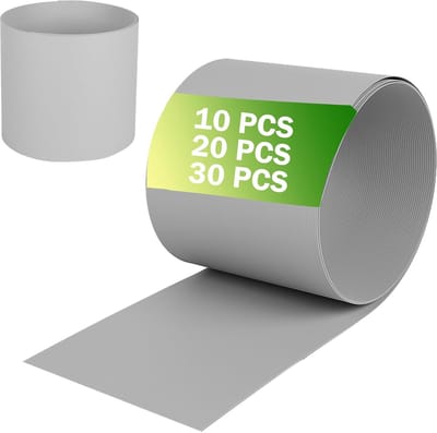 10 Stuks Zichtwerende Folie van Hard PVC, elk 250x19cm, Hekfolie (Totale 25m Lange), Inkijkbescherming Rol, Grijs Windscherm voor Dubbelstaafmattenhek/Omheining/Balkon/Tuinhek, NAIZY