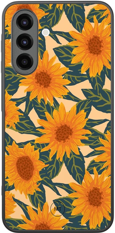 Hoesje geschikt voor Samsung Galaxy A26 - Zonnebloemen - TPU Hard Case Backcover - Oranje - Mooie Telefoonhoesjes