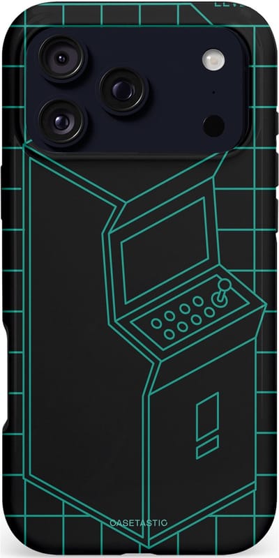 Casetastic hoesje geschikt voor Apple iPhone 17 Pro Max - MagSafe - Dubbellaagse bescherming - Retro joystick - Fashion Case - Zwart Petrol