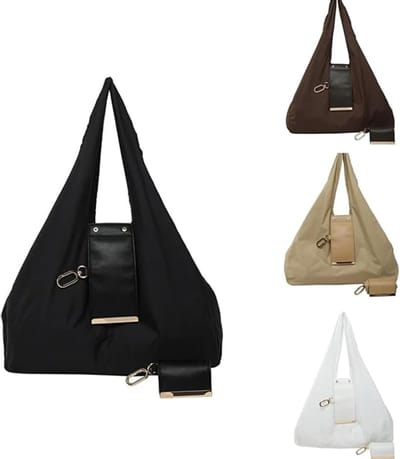 Handtas dames-Laptoptas dames-Sleutelhanger Tote Bag - Opvouwbare Handtas - Uitbreidbare Leren Mini Tas met Sleutelhanger - Handtas voor Dagelijkse Routine - Zwart - 39x28x7 cm