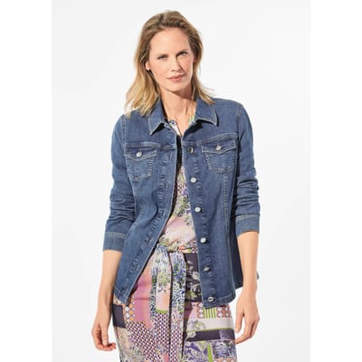 Tijdloos jeansjasje met mooie details - blauw - Gr. 38 van Goldner Fashion