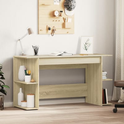 vidaXL - Bureau - 140x50x75 - cm - bewerkt - hout - sonoma - eikenkleurig