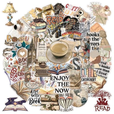 Dailygoods- Vintage Stickers - 50 Stuks - Waterdicht/Krasbestendig - Voor Doe-Het-Zelf Dagboek/Scrapbook - Laptop/Skateboard - Verschillende Thema's - Decoratieve Stickers