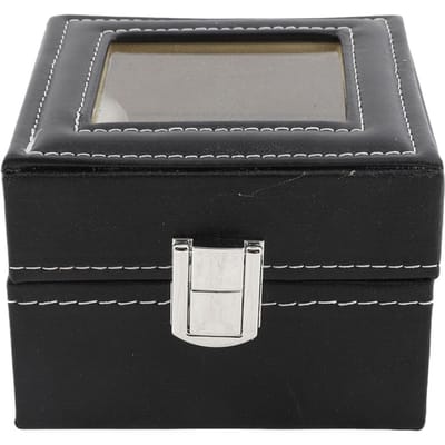 Boîte de Rangement et d'Exposition pour Montres à 2 Emplacements Organisateur de Bijoux de Luxe Montre-Bracelet Cadeau Femme Homme gray