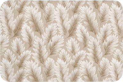 Badmat 90x60 cm - Antislip - Botanisch - Patroon - Beige - Badmatten voor badkamer - Badkamermat - Douchemat - Badkamer mat