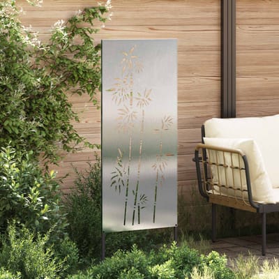 vidaXL - Tuin - Privacy - Scherm - Bloemen - Zilver - 50 - x - 140 - cm - Roestvrij - staal