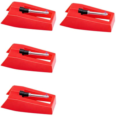 Set van 4 draaitafelnaalden, universele draaitafelnaalden, pick-up pen en vervangingsonderdelen Geschikt voor draaitafels (rood).