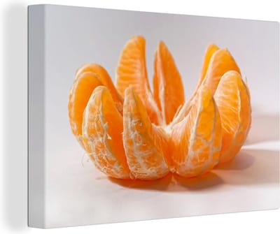 Canvas schilderij 150x100 cm - Wanddecoratie Sinaasappel - Fruit - Oranje - Muurdecoratie woonkamer - Slaapkamer decoratie - Kamer accessoires - Schilderijen