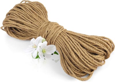Duurzaam Jute Touw 3 mm x 50 m - Sterk Natuurlijk Vezeltouw voor Tuin, DIY Projecten en Katten Krabpalen, Scheurvast en Milieuvriendelijk