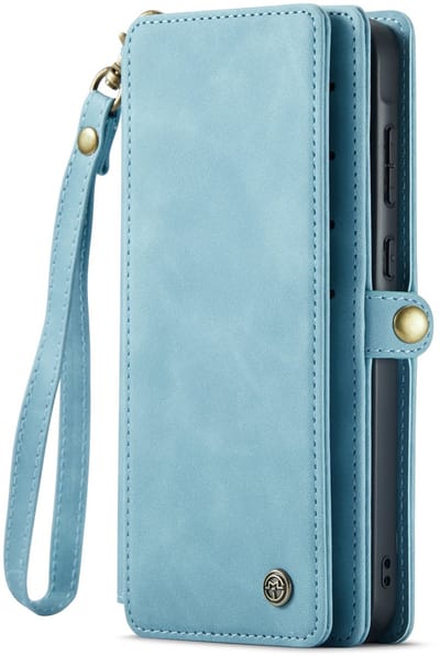 Casemania Hoesje Geschikt voor Samsung Galaxy S26 Ultra - Aqua Blue - 2 in 1 Portemonnee Book Case met Extra Vakken