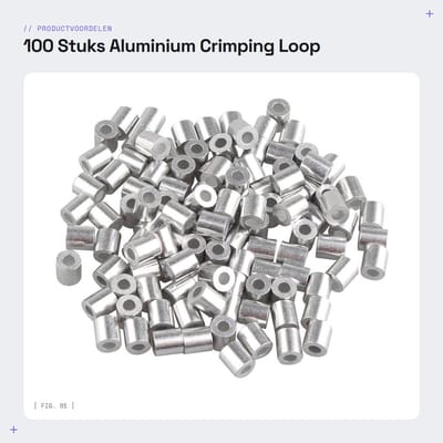 Dailygoods - 100 Stuks Aluminium Crimping Loop Mouw Clips - Kabeldraad Bevestiging - Roestvrij en Duurzaam - Geschikt voor 2.0mm Draad - Corrosiebeste...