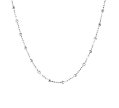 Zilver Gerhodineerde Collier bolletjes 2 1328620