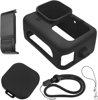 Siliconen beschermhoes set voor Vlog-camera - Zachte lenshoes en batterijdeksel, accessoires voor sportcamera en actiecamera 13/12/11/10/9
