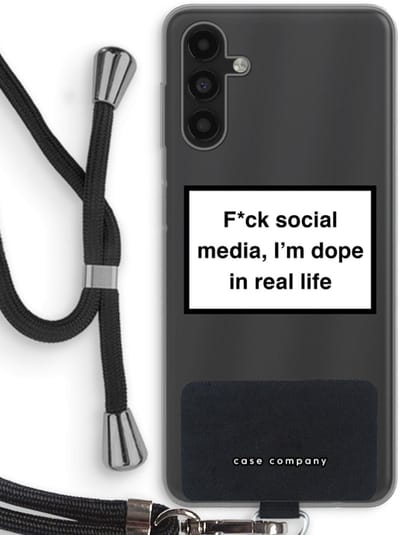 Case Company® - Hoesje met koord geschikt voor Samsung Galaxy A13 5G hoesje met Koord - I'm dope - Telefoonhoesje met Zwart Koord - Bescherming aan alle Kanten en Over de Schermrand