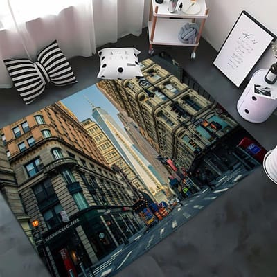 HD Print New York City Thema Vloerkleed, Tapijten Woonkamer Tapete voor Slaapkamer Bank Keuken Deurmat Decor, Kinderen Antislip Vloermat 40x60cm (16x24in)