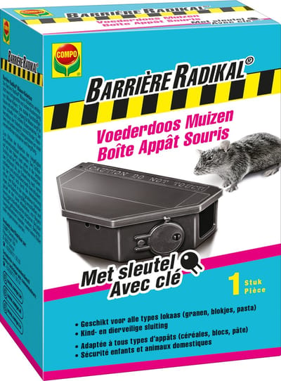 Barrière Radikal Voederdoos Muizen - geschikt voor alle types lokaas - kind- en diervriendelijke sluiting - 1 stuk