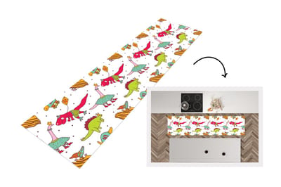 Keukenloper - Loper keuken - Patronen - Dino - Kleuren - 200x50 cm - Keukenloper vinyl
