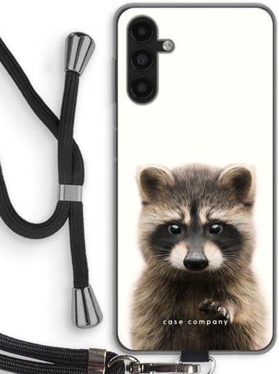 Case Company® - Hoesje met koord geschikt voor Samsung Galaxy A04s hoesje met Koord - Rocco - Telefoonhoesje met Zwart Koord - Bescherming aan alle Kanten en Over de Schermrand