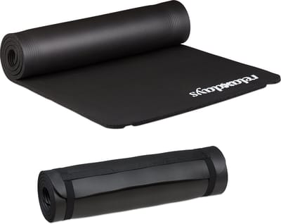 2x yogamat dik - sportmat - workout matje - jogamat - joga matje - zwart
