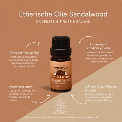 Etherische olie - 3 stuks Sandalwood - 100% natuurlijke plantenextracten - hoge concentratie olie - slechts een paar druppels nodig