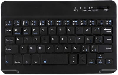 Dailygoods - Draadloos toetsenbord - Slank en lichtgewicht - Aluminium en draagbaar - Zwart - Geschikt voor smartphone, tablet en laptop - Ideaal voor...