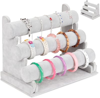 Elegante Sieradenstand voor Armbanden, Verwijderbare Houder, Drie Niveaus, Perfect voor Tentoonstellingen en Organisatie van Sieraden