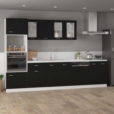 vidaXL - Onderkast - met - lade - Lyon - 50x46x81,5 - cm - bewerkt - hout - zwart