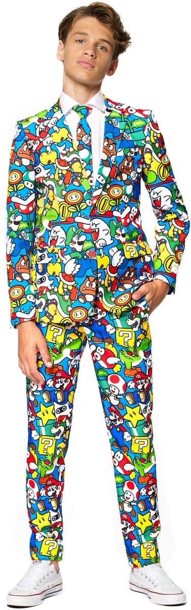 OppoSuits - Super Mario™ - Tiener Jongens Pak - Nintendo Kostuum - Carnavalskleding - Maat EU146/152