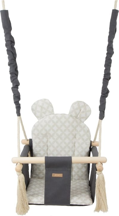 Baby schommel - hout - antraciet crème - tot 20 kg