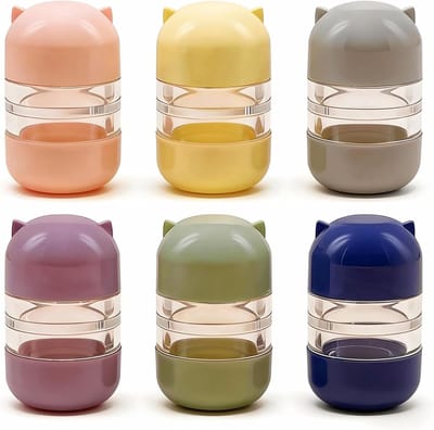 6 stuks cilindrische dubbelzijdige contactlenshouders in 6 kleuren, draagbare reiscontactlensopbergdozen, lekvrije contactlenshouders voor dagelijks en buitengebruik (lichte kleuren, 6 stuks)
