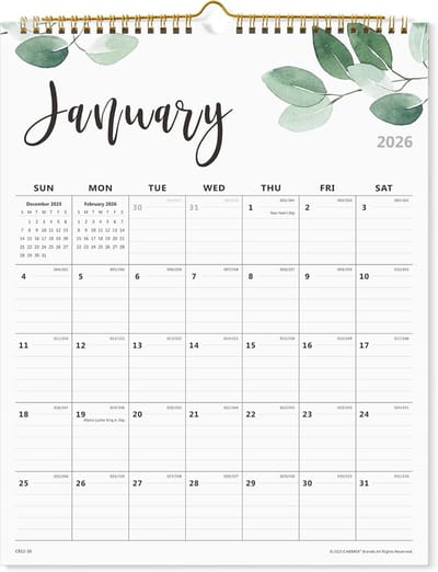 Grote Wandkalender 2024-2025 (Januari t/m December), Maandoverzicht Huis & Kantoor, 30x30 cm