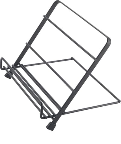 Metaltex - Tablet standaard en Kookboekenhouder - Tablet houder - Inklapbaar - Voor iPad, Tablets en Kookboeken - Zwart - 20x18x16 cm