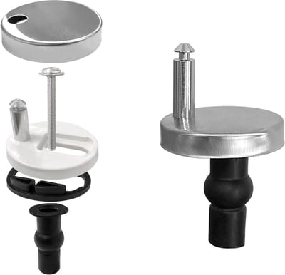 Toiletbril Scharnierbevestigingen - WC-bril Bouten - Toilet Repareren - Snelsluiting Top Fitting - 14-16 mm Gaten - Zilver Zwart