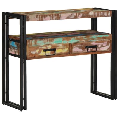 vidaXL - Wandtafel - Multikleur - 90 - x - 33 - x - 75 - cm - Massief - Gerecycleerd - Hout