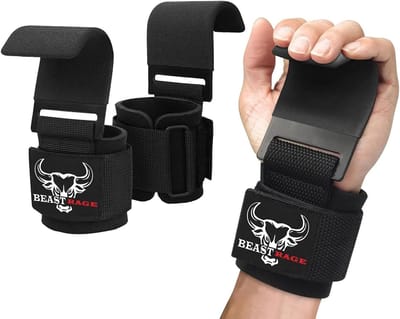 Gewichtheffen Haken - Antislip Rubber Gecoate Grip Polshaken voor Powerlifting en Deadlifts