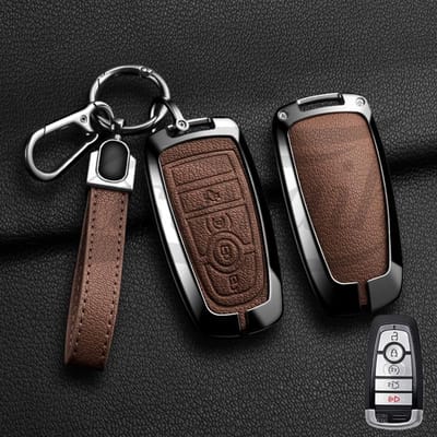 Porte-clés de voiture Housse Pour Ford Mondeo Explorer Edge Expedition F-450 F-350 F150 Fusion Mustang Everest Accessoires Style black