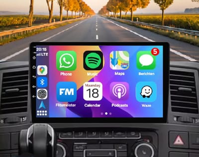 Autoradio 2/32GB met Carplay en Android auto | Geschikt voor VW Volkswagen Transporter T5 Multivan California 2003 - 2015 | Radio scherm met Navigatie | 2003 2004 2005 2006 2007 2008 2009 2010 2011 2012 2013 2014 2015
