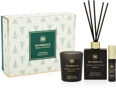 Riverdale - Geschenkset - Forest & Patchouli - Small - Zwart - Geurstokjes, geurkaars en huisparfum