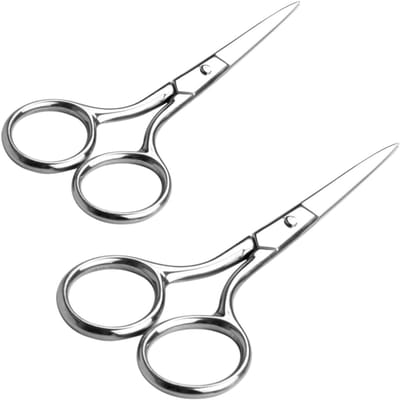 Gezichts Haar Trimmers - Scheren & Verwijderen - Precisie Trimmen - Roestvrij Staal - 2 Stuks - Zilver
