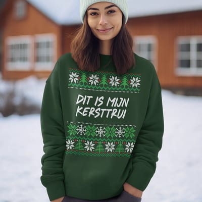 Foute Kersttrui - Kleur Groen - Dit Is Mijn Kersttrui - Maat M - Uniseks Pasvorm - Kerstkleding voor Dames & Heren