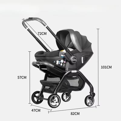 Wentink mo Kinderwagen 3 in 1 Kinderwagen - Draagbare Kinderautostoel