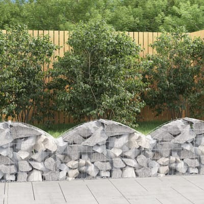 vidaXL - Schanskorf - gewelfd - 100x30x40/60 - cm - gegalvaniseerd - ijzer