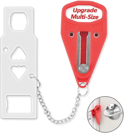 Dailygoods- Deurslot Draagbaar - Veiligheidsslot - Roestvrij Staal - Anti-Picking/Anti-Boor - Privacy - Eenvoudig te Bedienen - Deurbeschermer