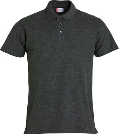 Clique Basic Polo 028230 - Antraciet Melange - S