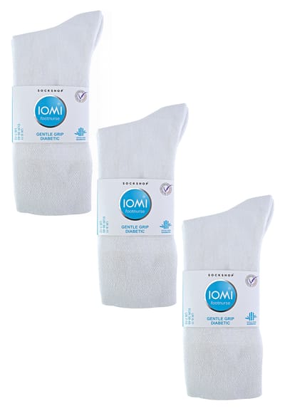 IOMI - Set van 6 naadloze bamboesokken voor diabetischei - Wit