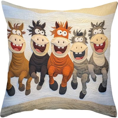 1 taie d'oreiller impression plate 2D Motif d'âne amusant Housse de coussin imprimée 2D Polyester taie d'oreiller housse de coussin décorative pour canapé 50x50cm