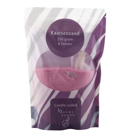 Kaarsenkorrels zak met 8 lonten paars