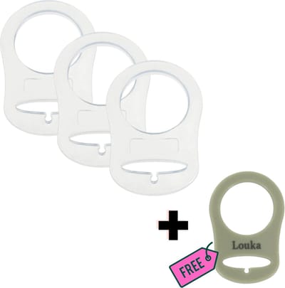 Louka - Ring mam speen transparant - 3 STUKS + 1 GRATIS - mam siliconen fopspeen ring - speenkoord