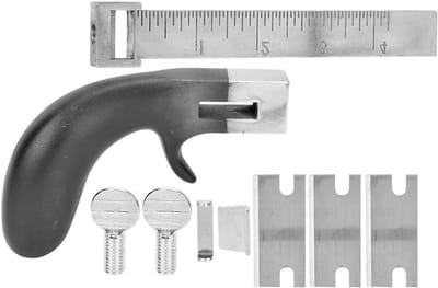 Lederen Riemsnijder met Aluminium Handvat voor Leerbewerking en DIY, Ambachtelijk handgereedschap - RVS Snijder met Riemknipper