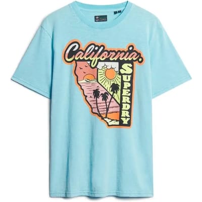 Superdry - Neon Travel Graphic T-shirt met losse pasvorm - Heren - T-shirts